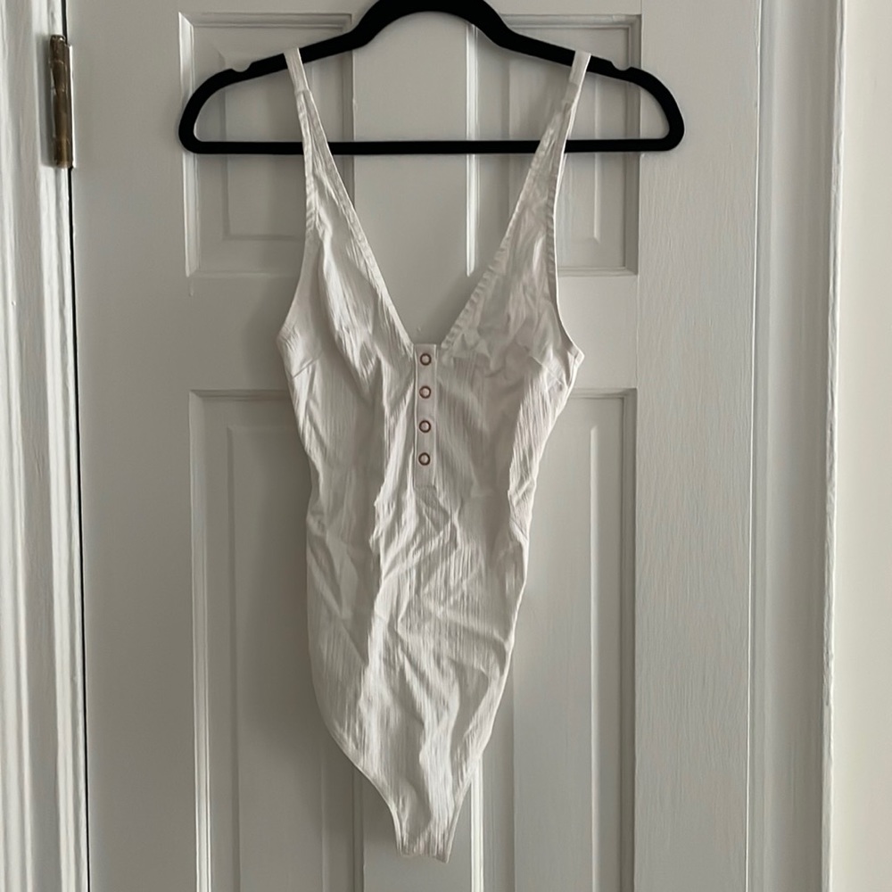White free people body suit